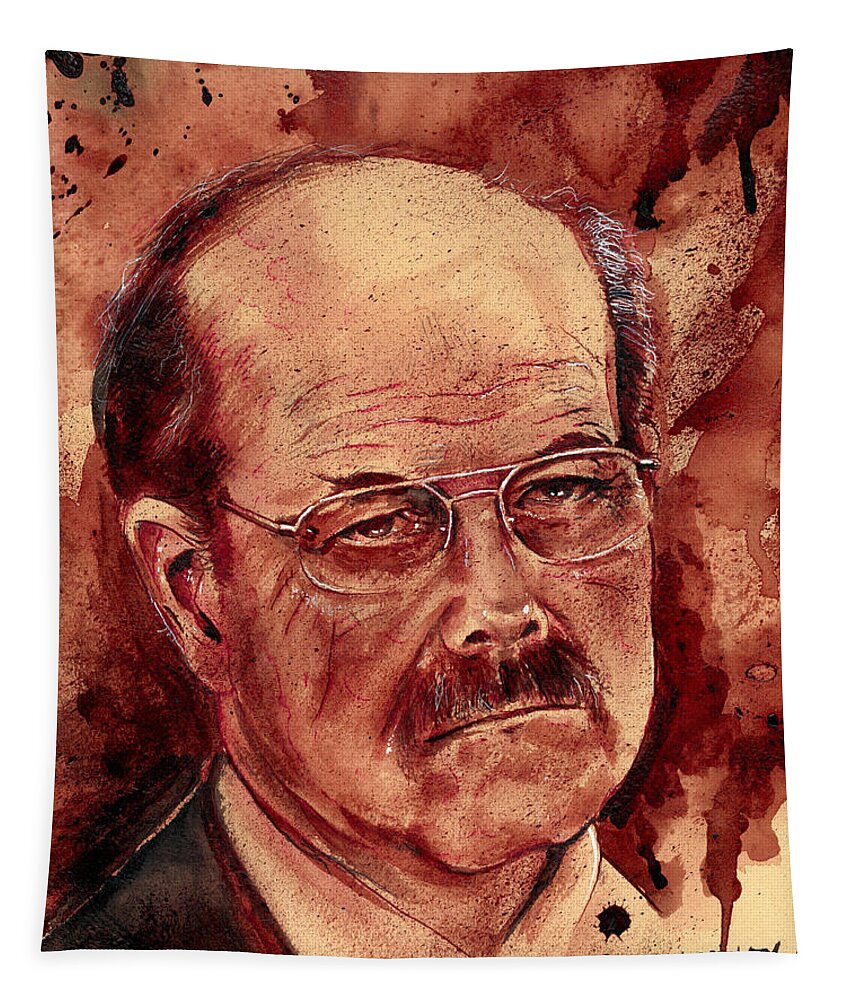 Ryan Almighty Tapestry featuring the painting DENNIS RADER BTK port dry blood by Ryan Almighty