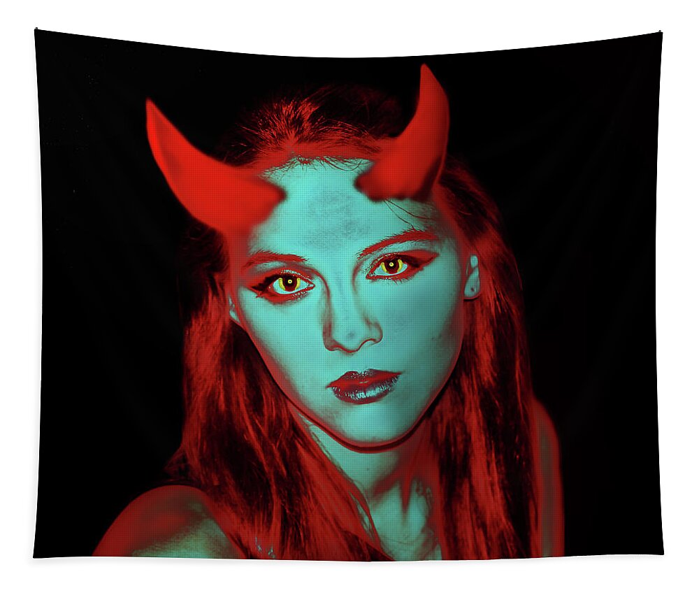 Fantasy Tapestry featuring the photograph Devil Women by Miroslava Jurcik