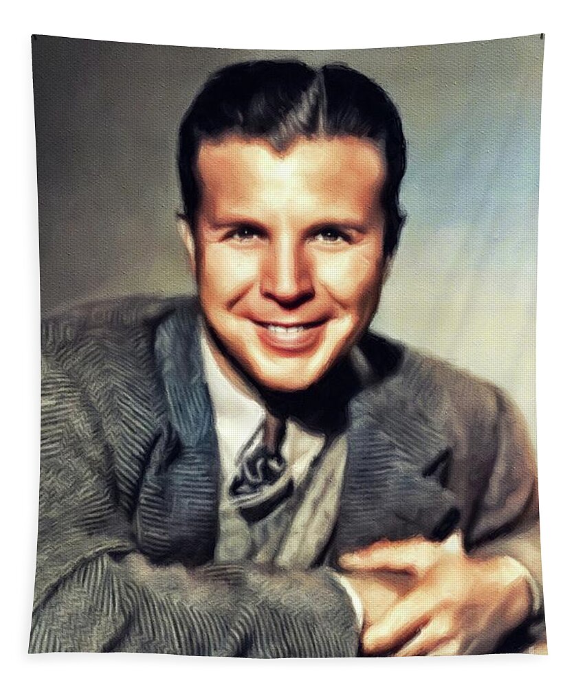 Dick Tapestry featuring the painting Dick Powell, Vintage Actor by Esoterica Art Agency