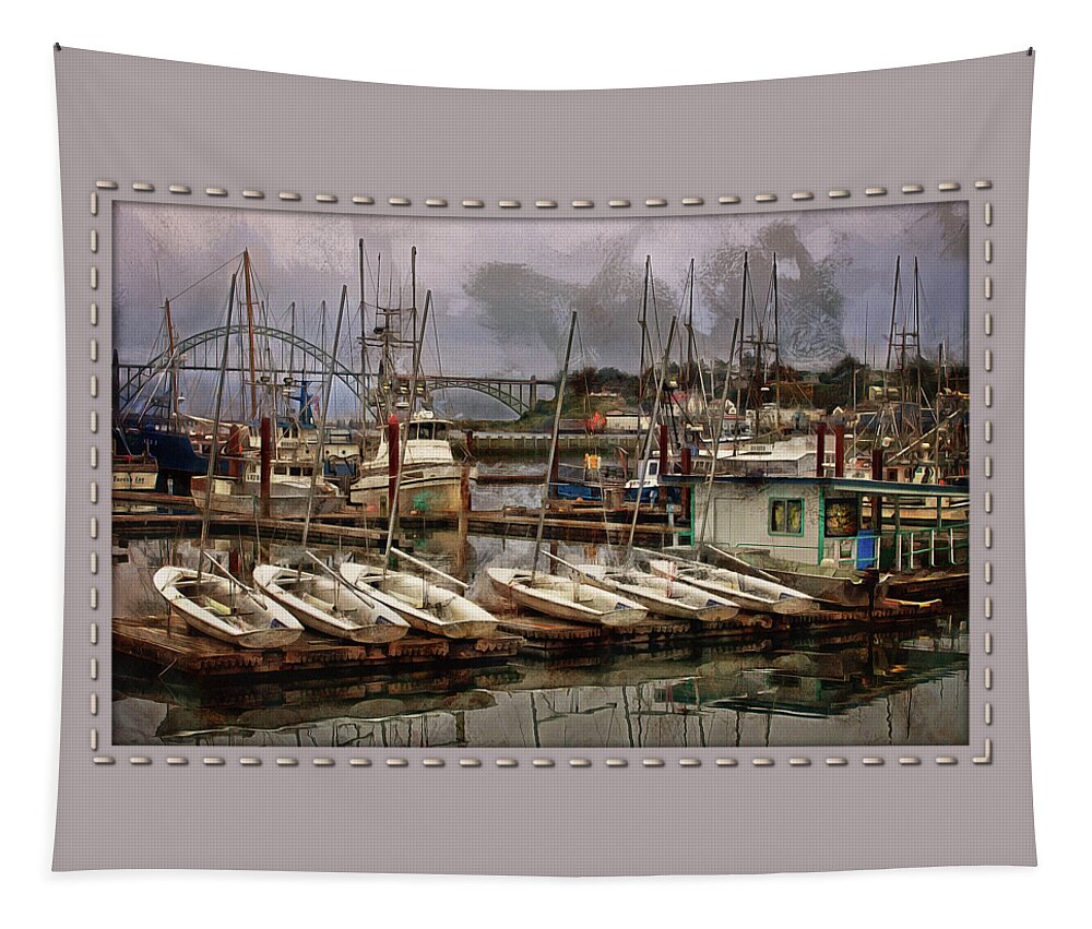 Newport Oregon Tapestry featuring the photograph Dinghies by Thom Zehrfeld