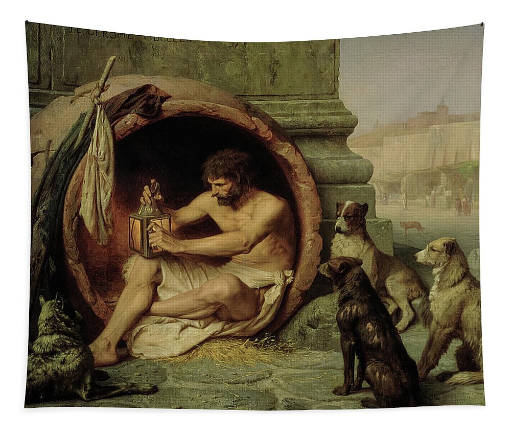 repeat pupil Spread Diogenes, Greek Philosopher, 1860 Tapestry by Jean-Leon Gerome - Fine Art  America