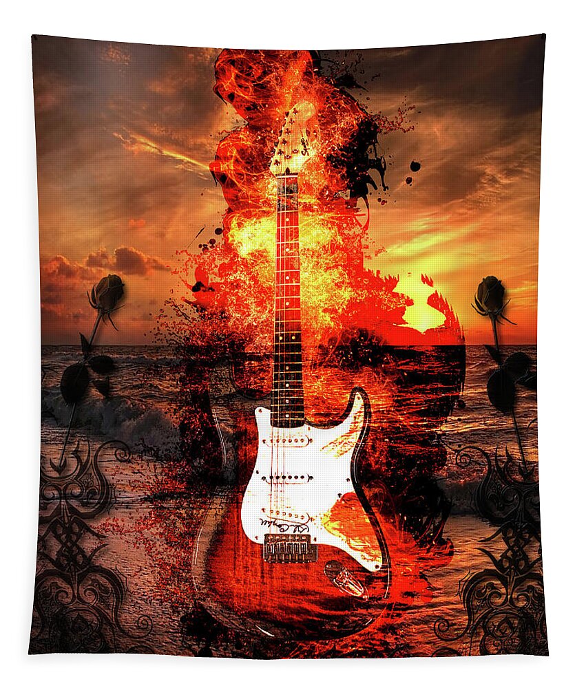 Dirty Strat Tapestry featuring the digital art Dirty Strat by Michael Damiani
