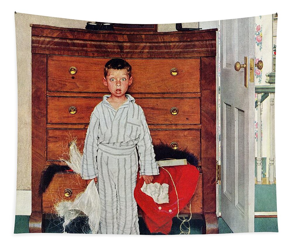 #faaAdWordsBest Tapestry featuring the painting Discovery by Norman Rockwell
