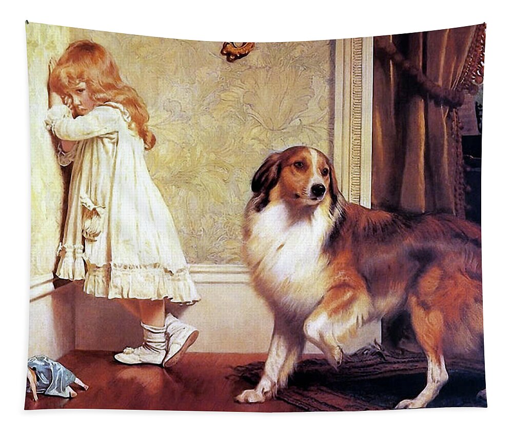 Grooming Tapestry featuring the mixed media Dog - A Special Pleader by Charles Burton