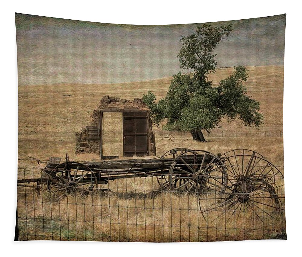 Landscape Tapestry featuring the photograph Door Into Yesterday by Susan Eileen Evans