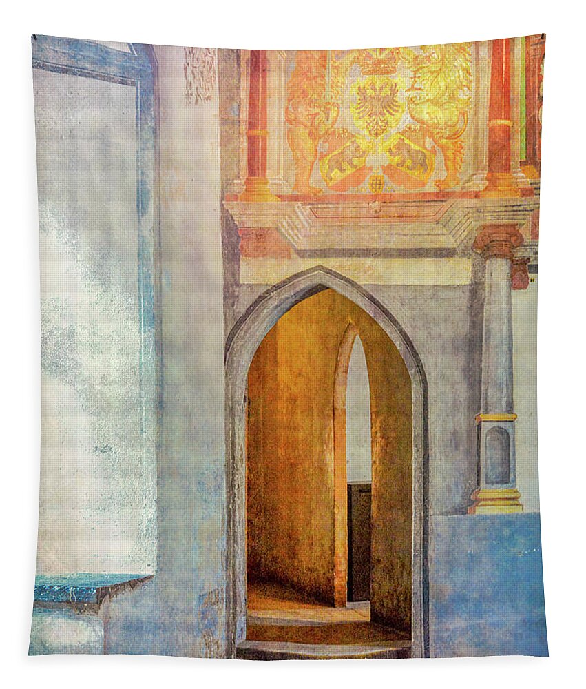 Chateau Chillon Tapestry featuring the photograph Doorway, Chateau Chillon by Marcy Wielfaert