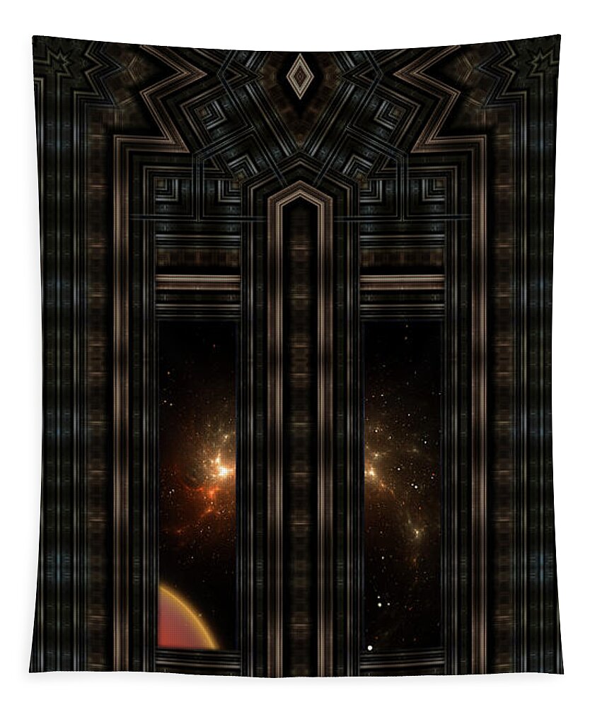 Abstract Tapestry featuring the digital art Doorway To Eternity by Rolando Burbon