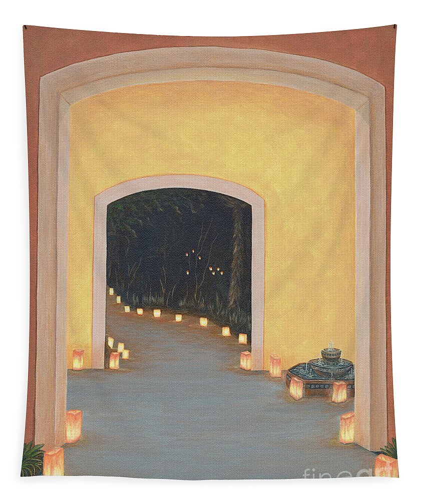 New Tapestry featuring the painting Doorway to the Festival of Lights by Aicy Karbstein