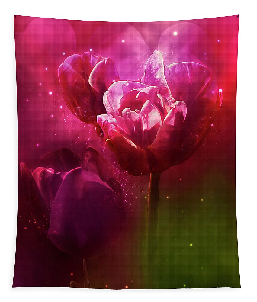 Tulips Tapestry featuring the digital art Dreaming of Tulips by Doreen Erhardt
