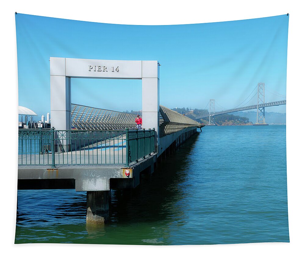 Pier 14 Tapestry featuring the photograph Dreamy Afternoon at Pier 14 by Bonnie Follett