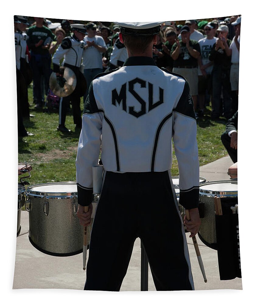 Msu Marching Band Tapestry featuring the photograph Drums by Joseph Yarbrough