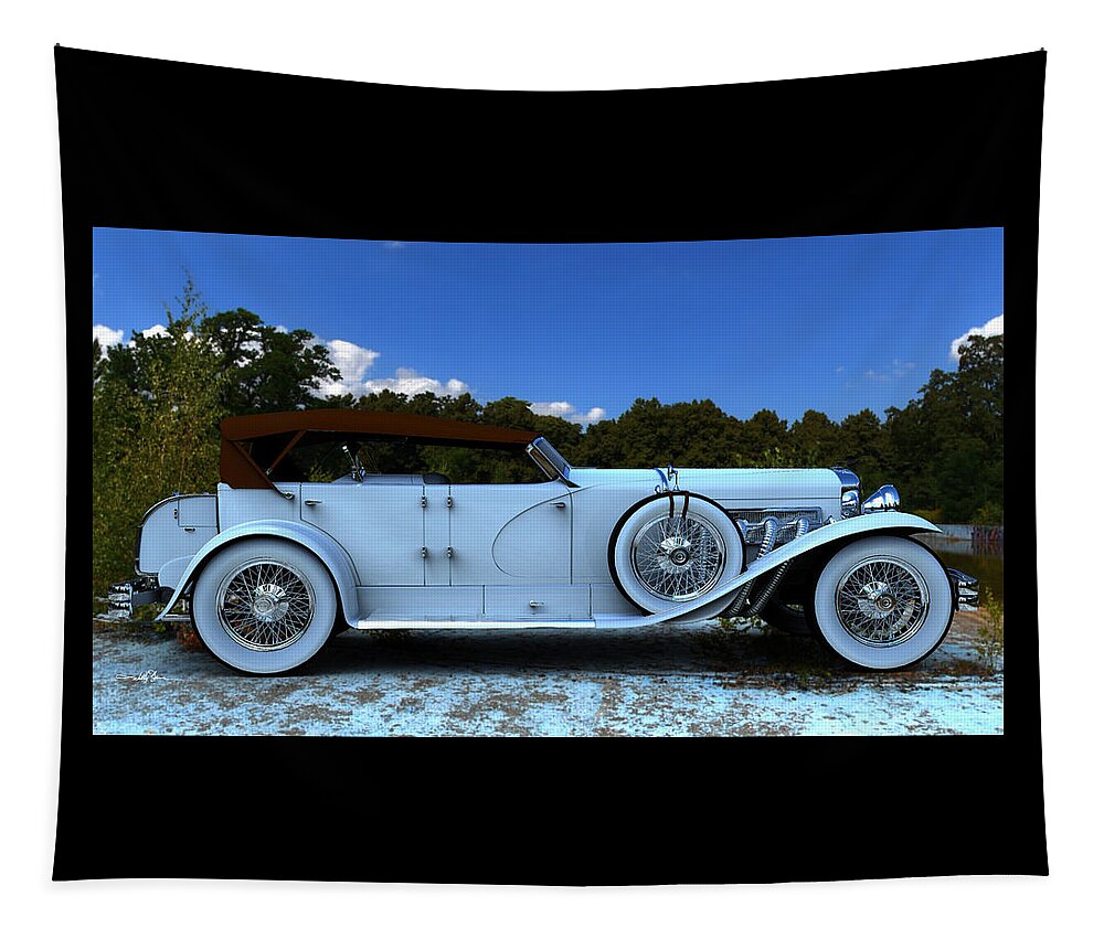 Duesenberg Tapestry featuring the digital art Duesenberg picnic by William Ladson