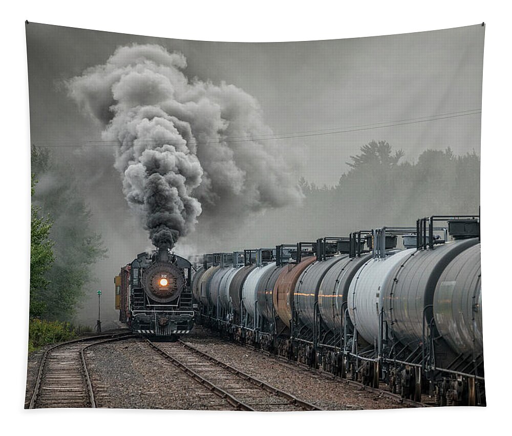 Railroad Tapestry featuring the photograph Duluth, Missabe Iron Range 332 steam locomotive by Jim Pearson
