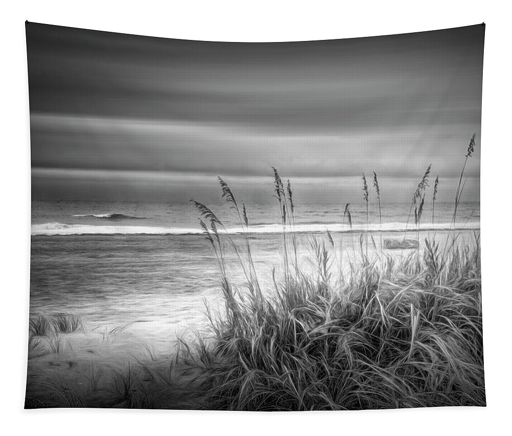 Clouds Tapestry featuring the photograph Dune Dreams in Black and White by Debra and Dave Vanderlaan
