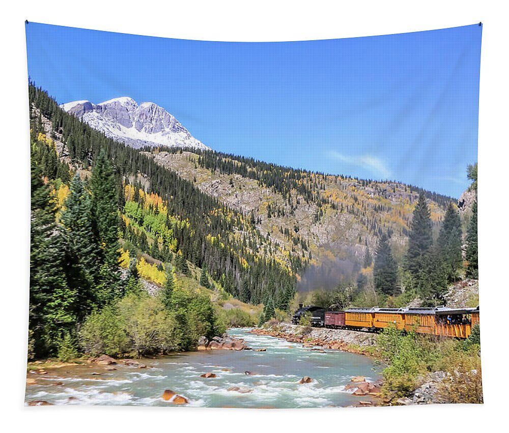Animas River Tapestry featuring the photograph Durango Silverton Train by Dawn Richards
