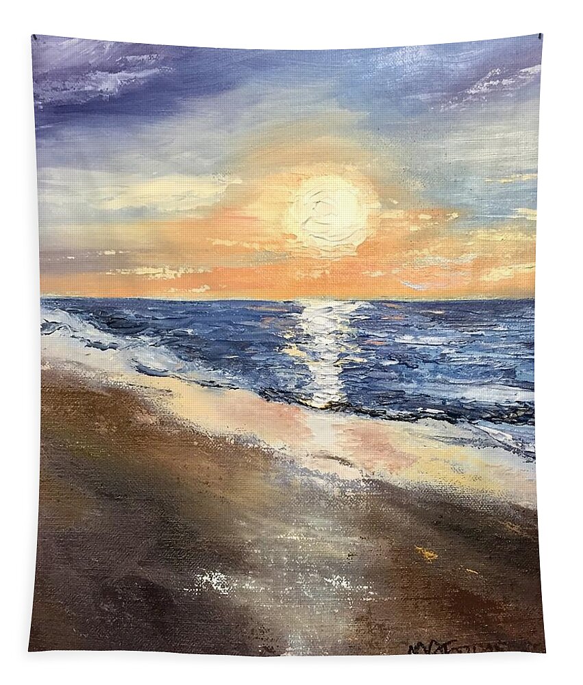 Sun Tapestry featuring the painting Early Riser by Melissa Torres