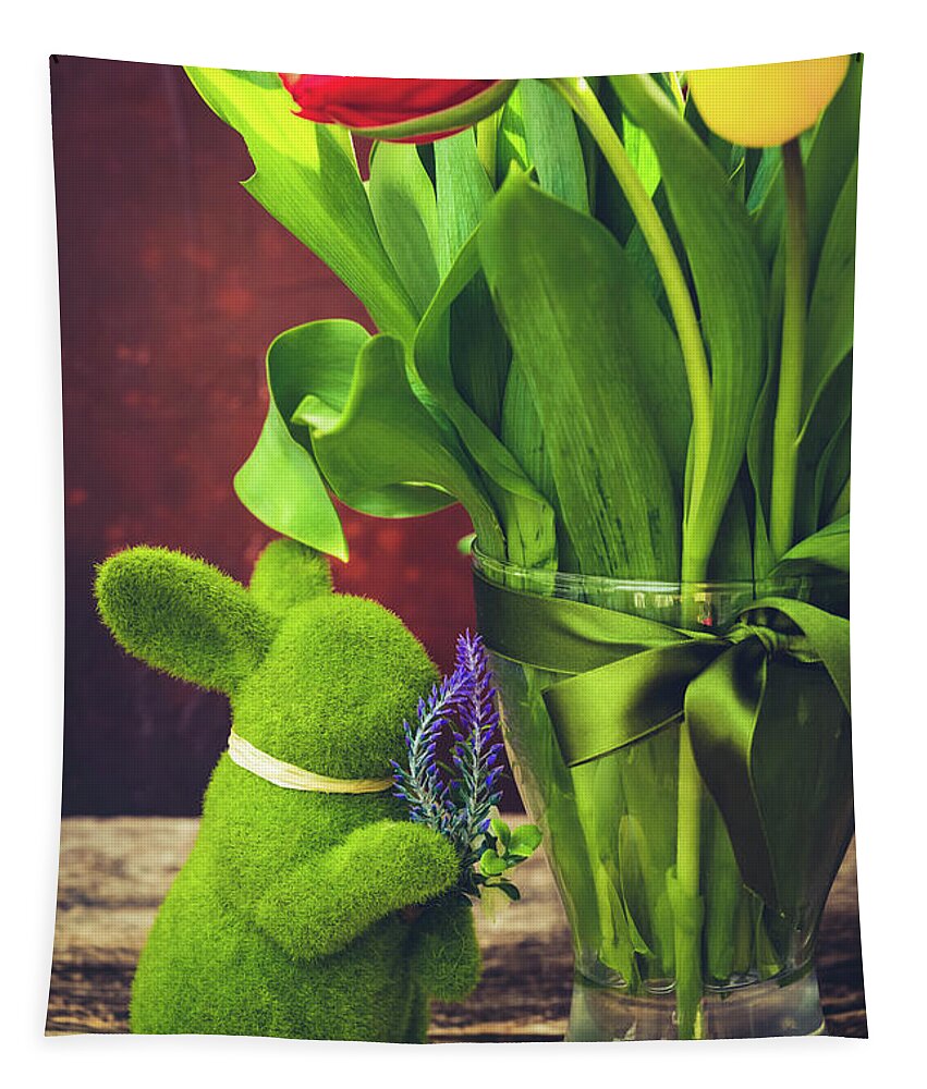 Tulips Tapestry featuring the photograph Easter fresh tulips by Anastasy Yarmolovich