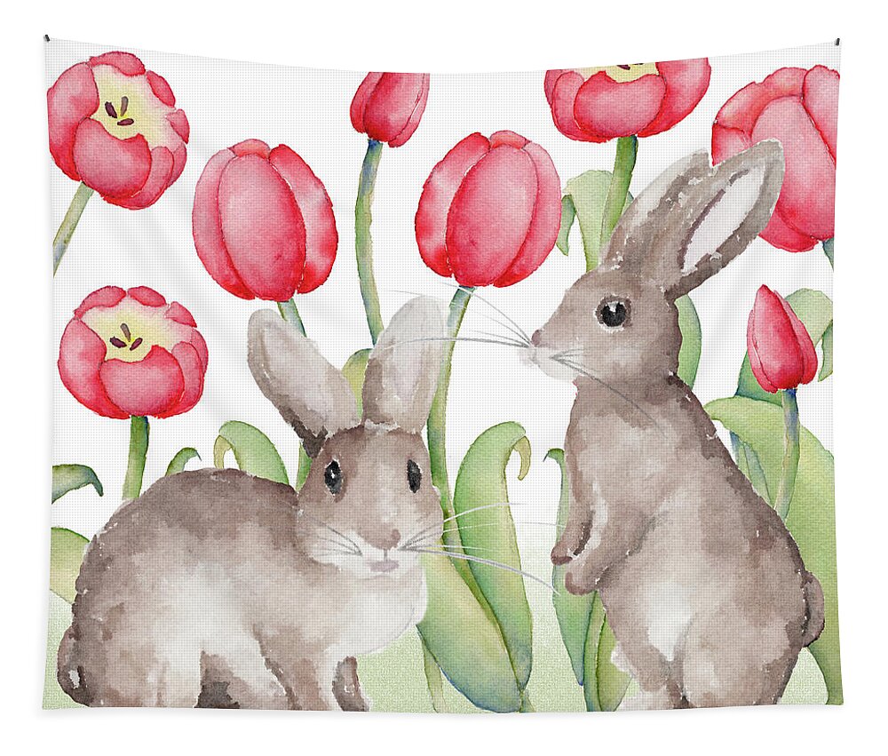 Easter Tapestry featuring the painting Easter Tulip II by Andi Metz