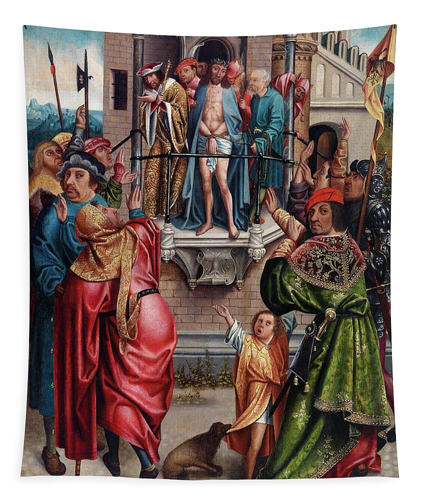 Ecce Homo Tapestry featuring the painting Ecce Homo By Cornelis Engelbrechtsen by Cornelis Engelbrechtsen