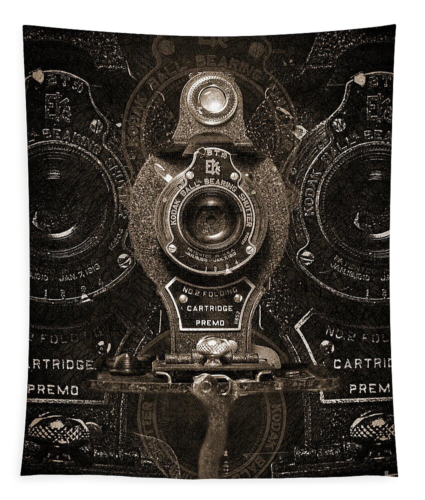 Kodak Tapestry featuring the digital art Ekc No.2 Folding Cartridge Premo Bw by Anthony Ellis
