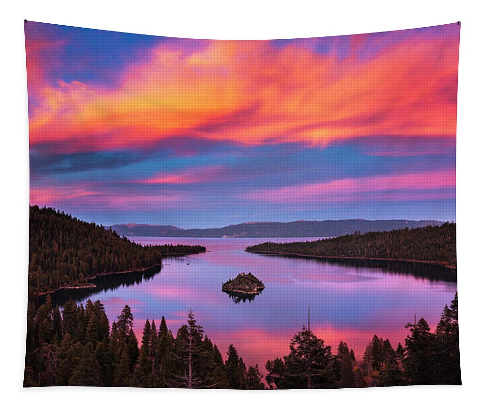 Emerald Bay Tapestry featuring the photograph Emerald Bay Explode by Brad Scott