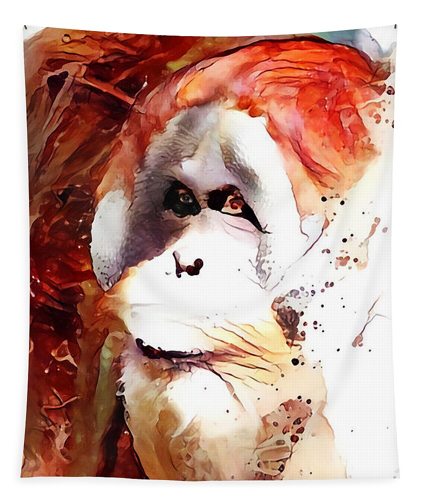 Orangutang Tapestry featuring the painting Endangered by Chris Armytage