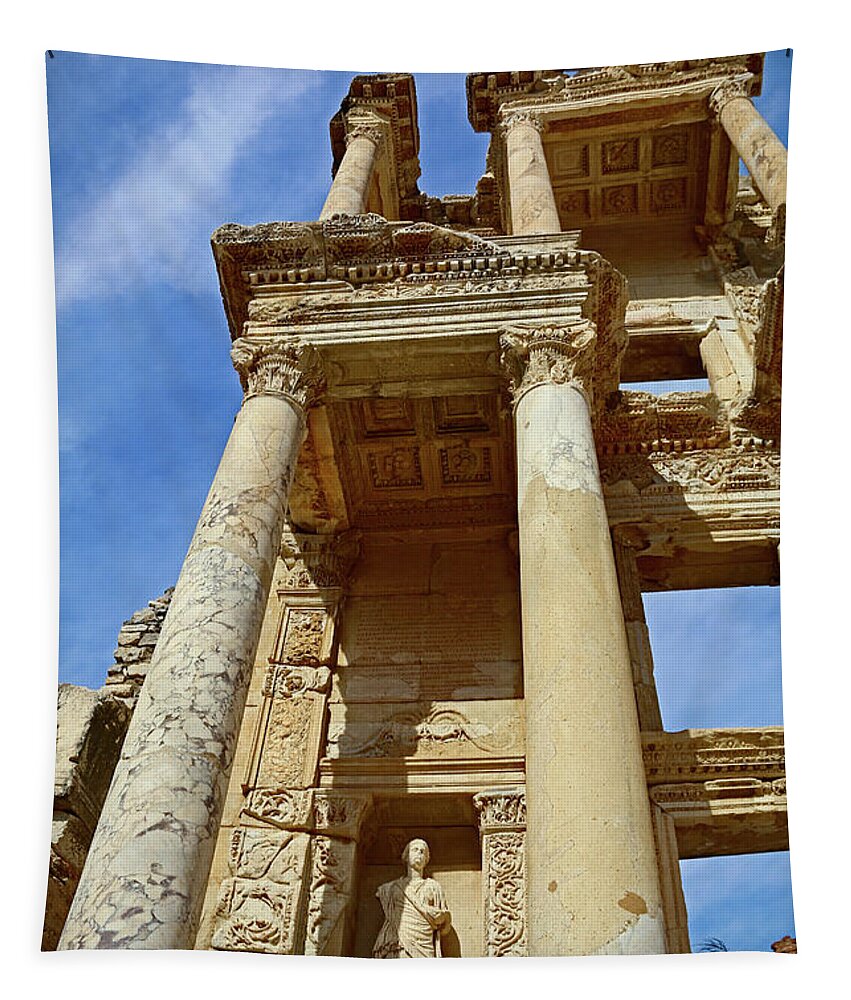 Ephesus Tapestry featuring the photograph Ephesus Library by M Kathleen Warren