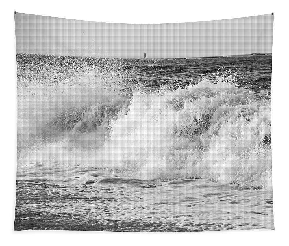 Beach Tapestry featuring the photograph Eqypt Beach Waves by Ann-Marie Rollo