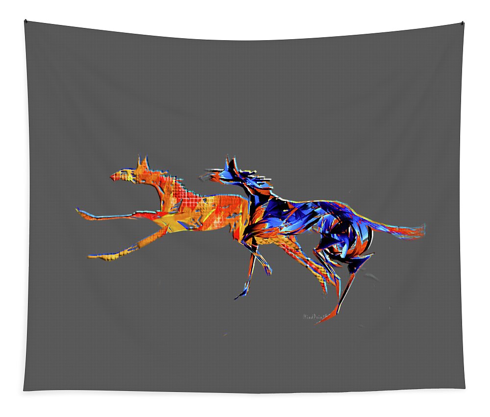 Horses Tapestry featuring the digital art Escape to the Wild by Asok Mukhopadhyay