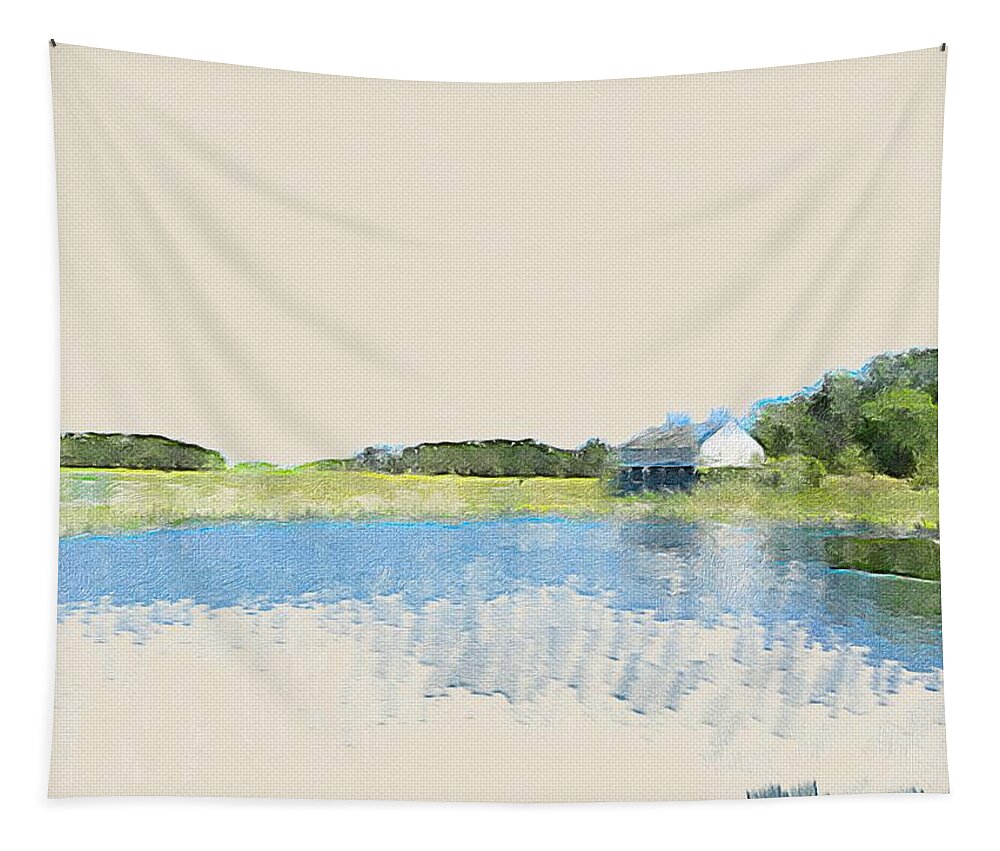 Photoshopped Photo/ Watercolor Brushes Tapestry featuring the digital art Essex Massachusetts #1 by Steve Glines