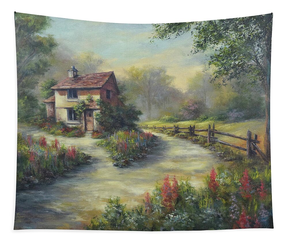 European Cottage Tapestry featuring the photograph European Cottage II by Lynne Pittard