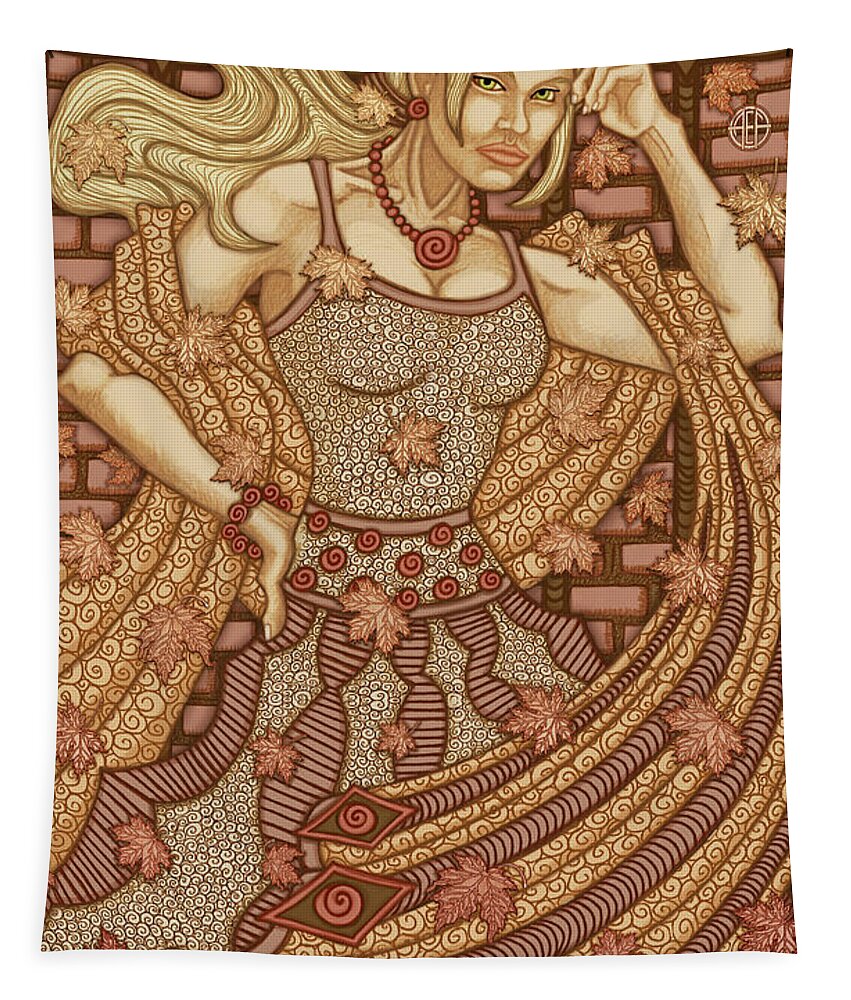 Portrait Tapestry featuring the mixed media Exalted Beauty Marcella 2019 by Amy E Fraser