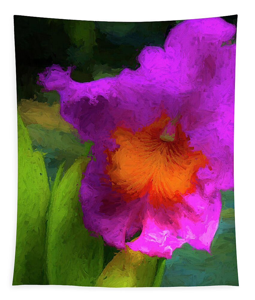 Orchid Tapestry featuring the photograph Exotic Mauve Orchid AR2 by Ginger Stein