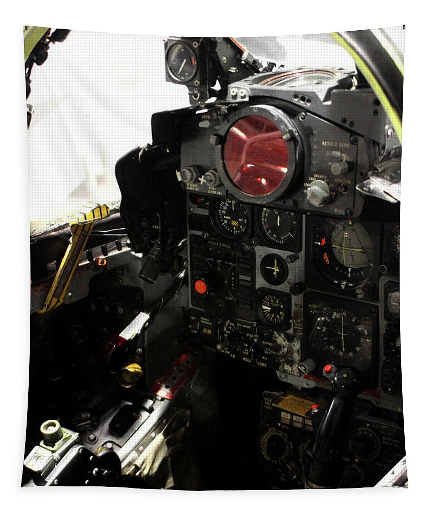 Cockpit Tapestry featuring the photograph F 4 Phantom Cockpit by Doc Braham