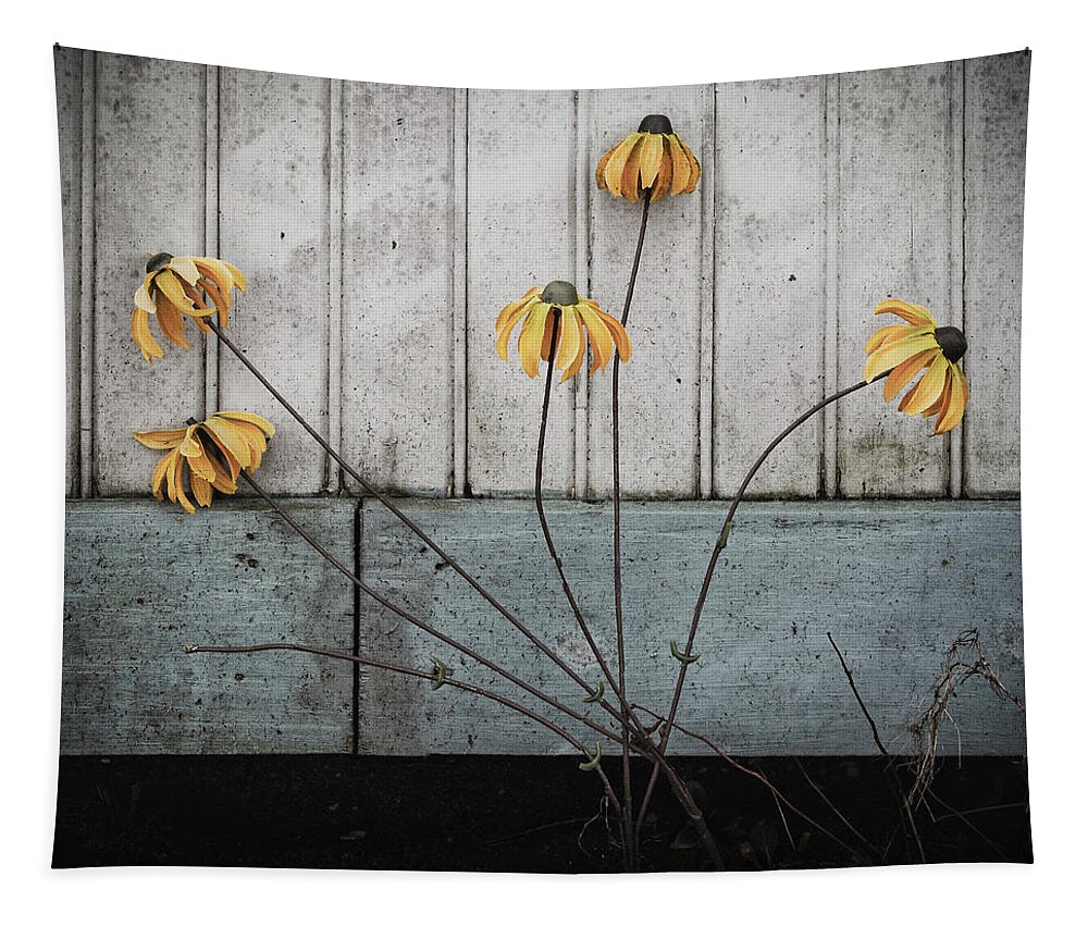 Flowers Tapestry featuring the photograph Fake Wilted Flowers by Steve Stanger