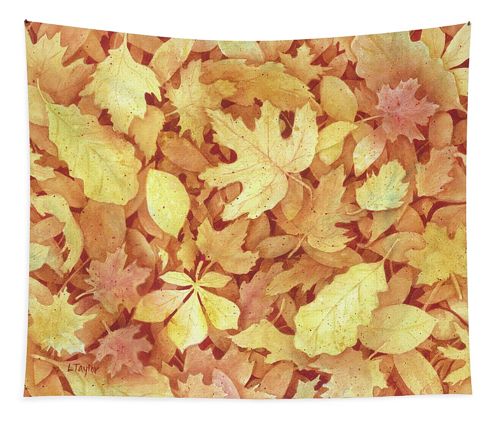 Fall Tapestry featuring the painting Fallen Leaves by Lori Taylor
