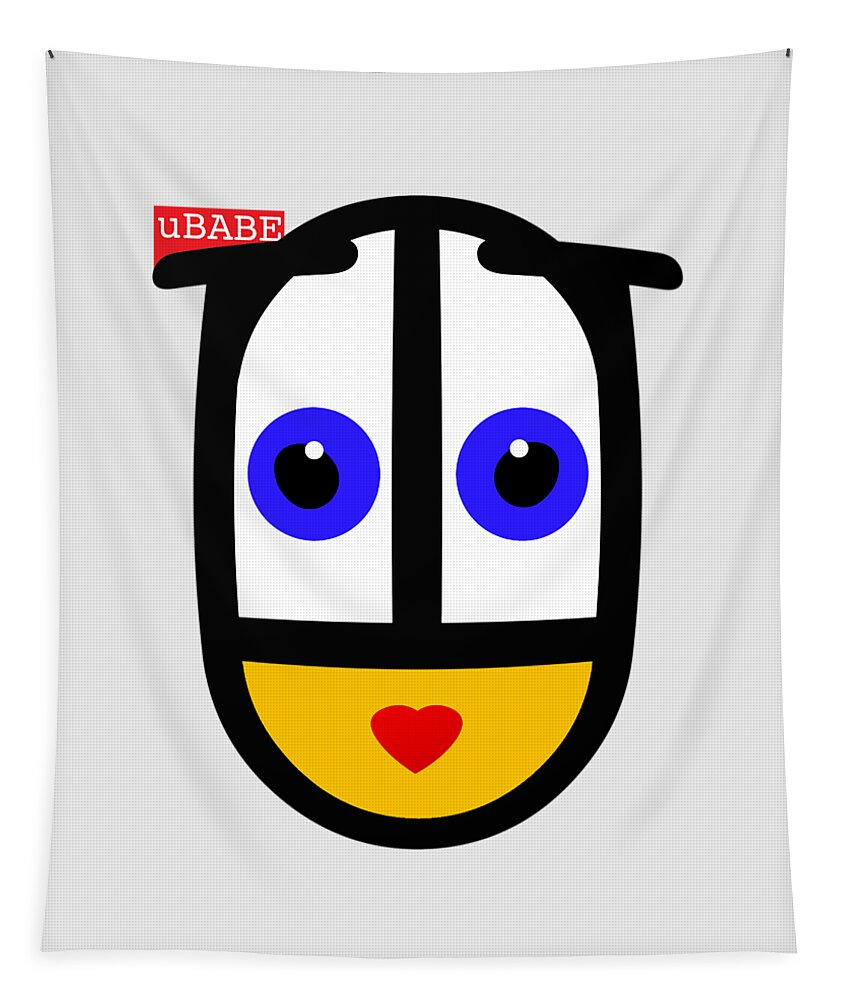 Ubabe Face Tapestry featuring the digital art Famous Female Face by Ubabe Style