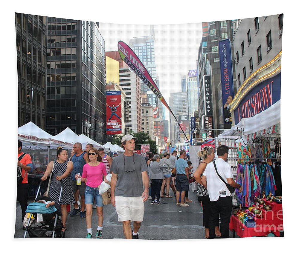 Famous Nyc Street Fair Tapestry featuring the photograph Famous NYC Street Fair by Barbra Telfer