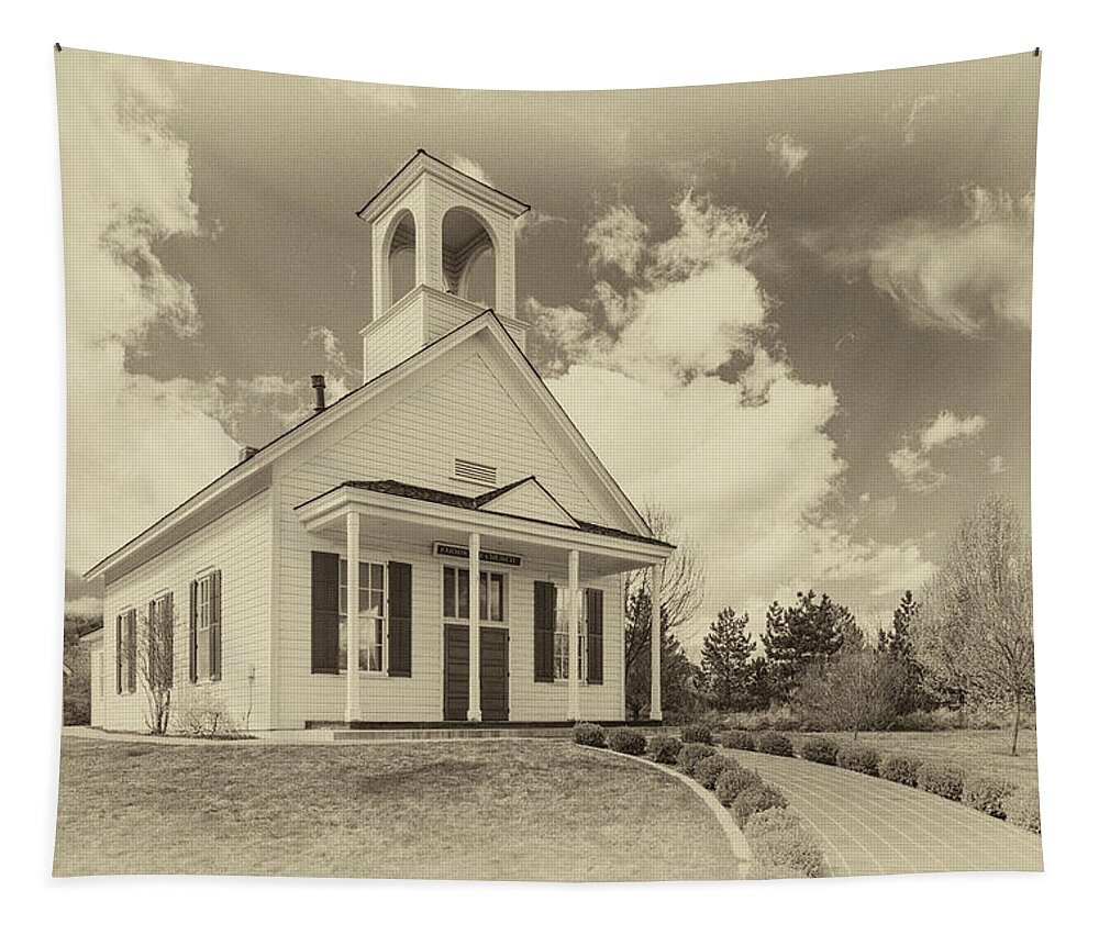 Church Tapestry featuring the photograph Farmhouse Church by James Eddy