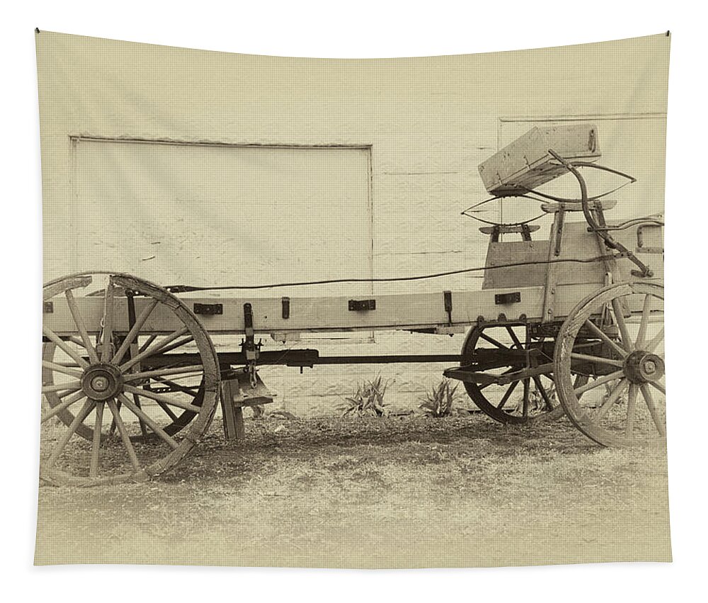 Wagon Tapestry featuring the photograph Farmhouse Wagon by James Eddy