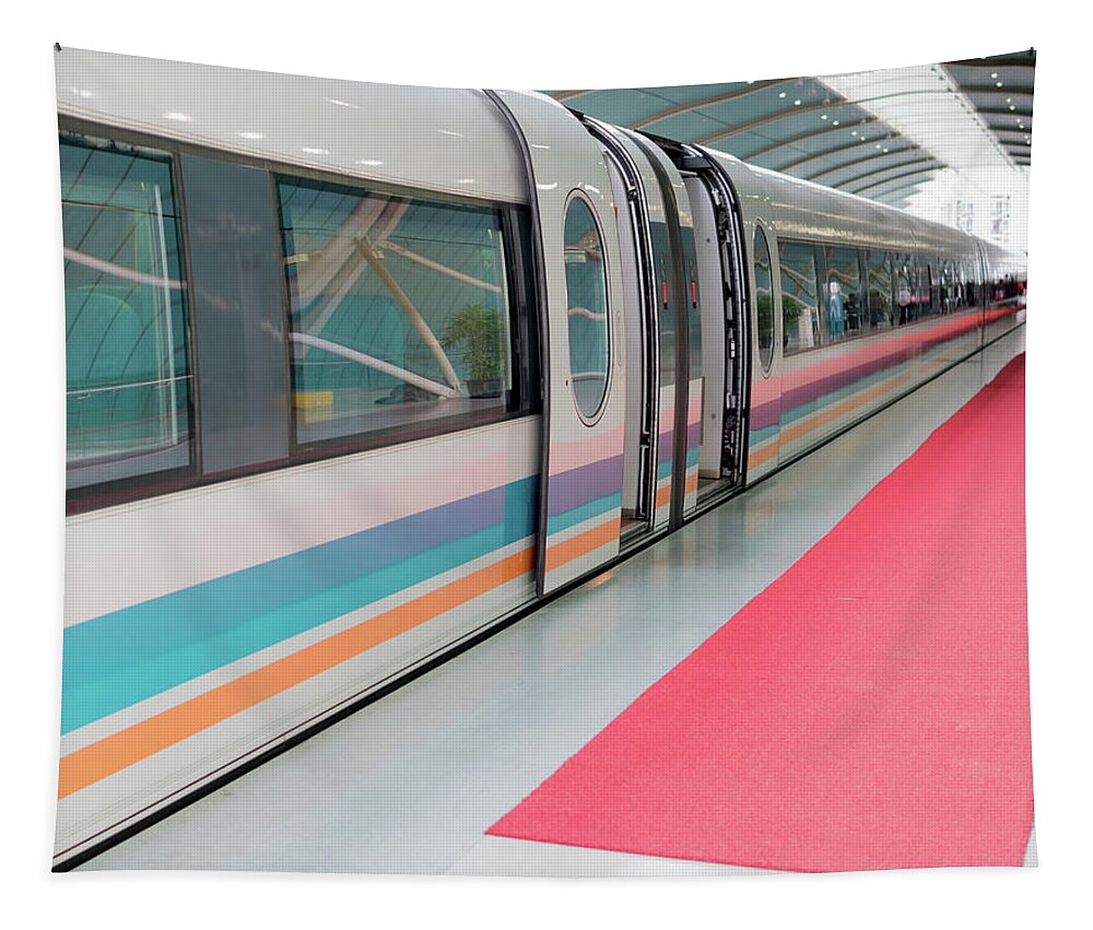 430 Km Per Hour Tapestry featuring the photograph Shanghai Maglev Magnetic Train by Nick Mares