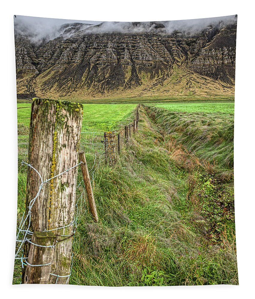 Iceland Tapestry featuring the photograph Fence of Iceland by David Letts