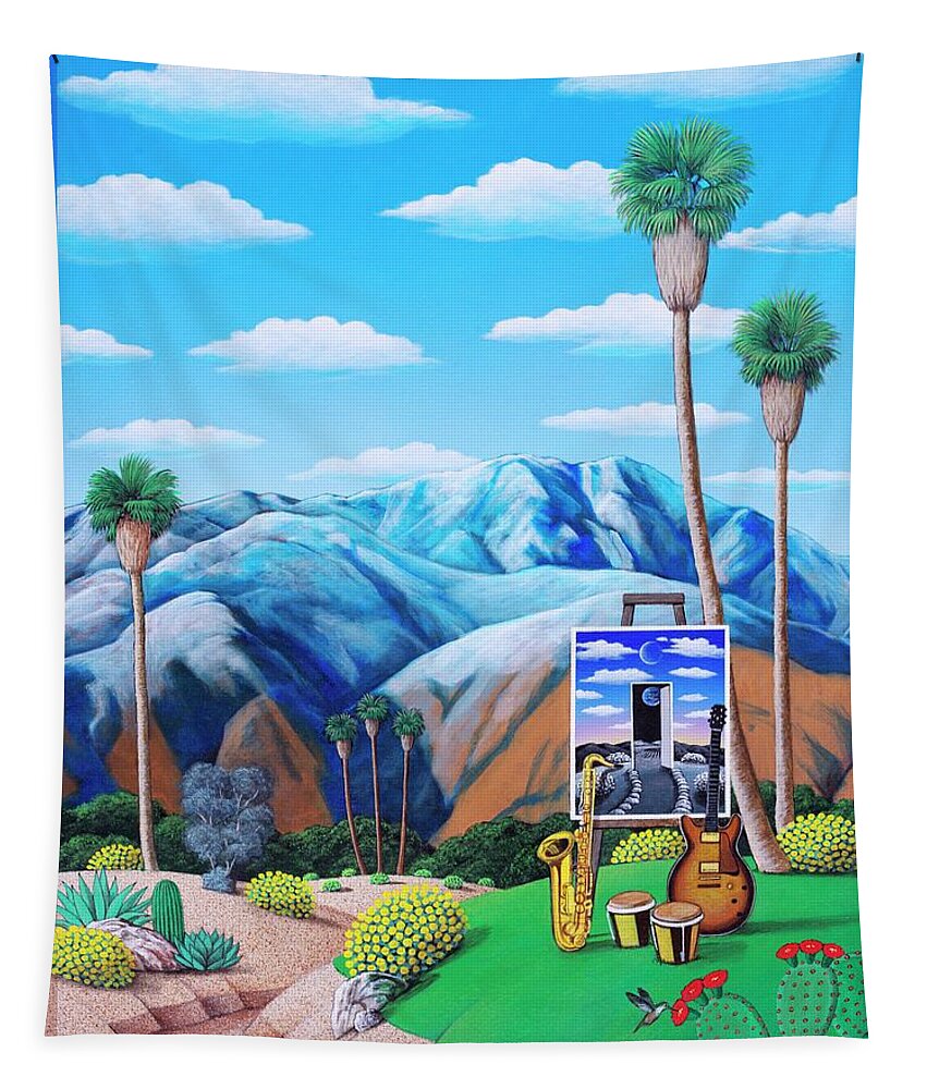 Festival Tapestry featuring the painting Festival Blue by Snake Jagger