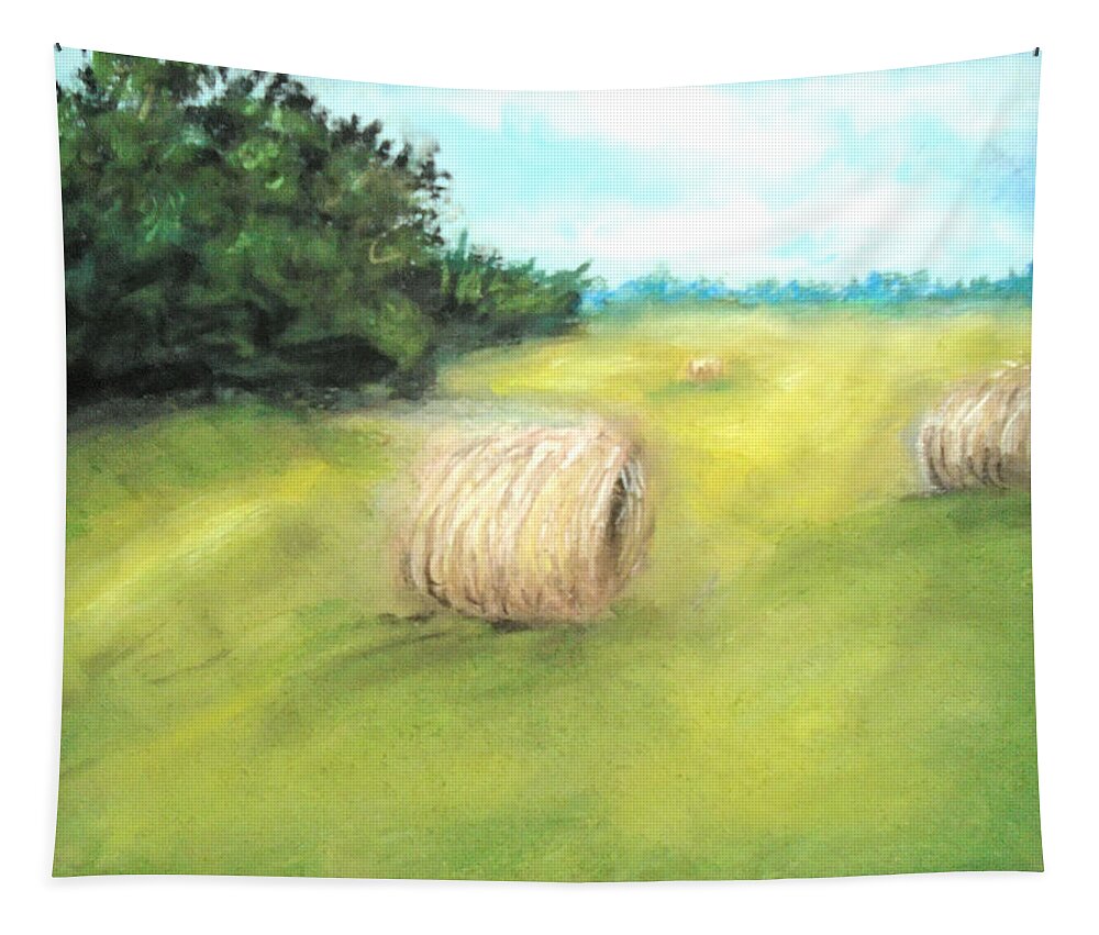Farm Tapestry featuring the pastel Fields Of Dreams by Jen Shearer