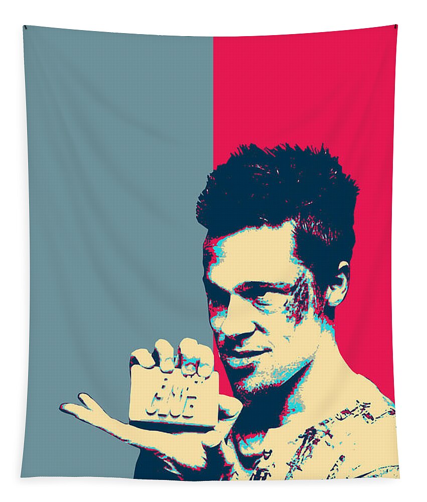‘cinema Treasures’ Collection By Serge Averbukh Tapestry featuring the digital art Fight Club Revisited - Tyler Durden by Serge Averbukh