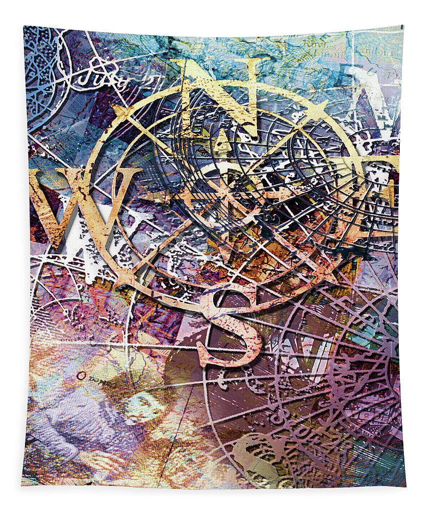 Clipper Ship Tapestry featuring the digital art Finding the Way Home by Linda Carruth