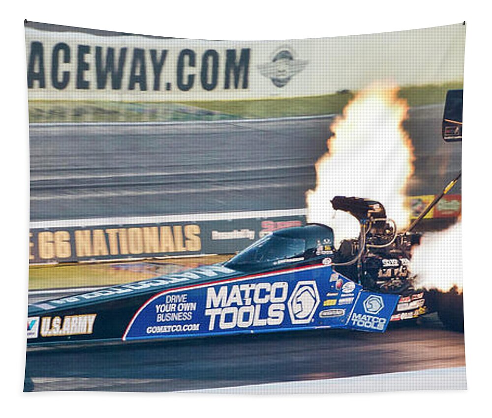 Top Fuel Tapestry featuring the photograph Fire Breathing Beast by Billy Knight