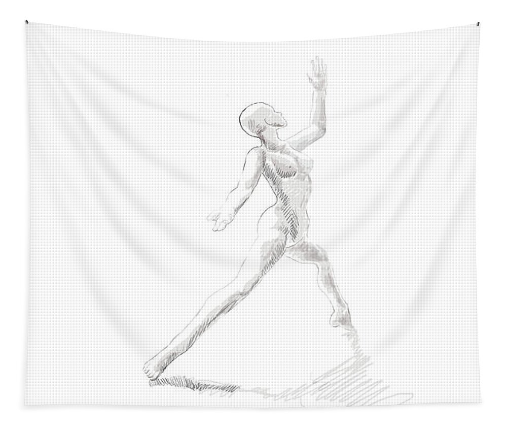 Digital Drawing Tapestry featuring the painting first Dance by Jeremy Robinson