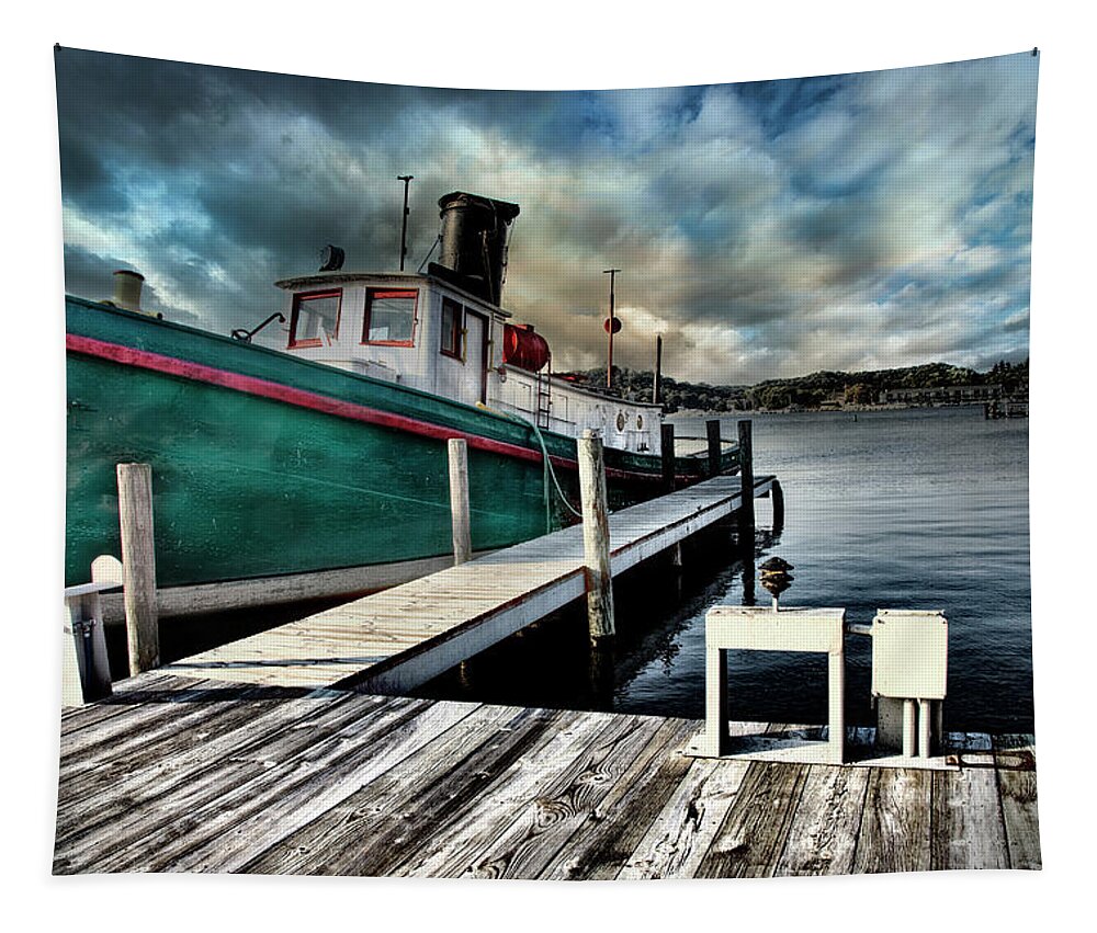 Evie Tapestry featuring the photograph Fishing Boat in Saugatuck by Evie Carrier