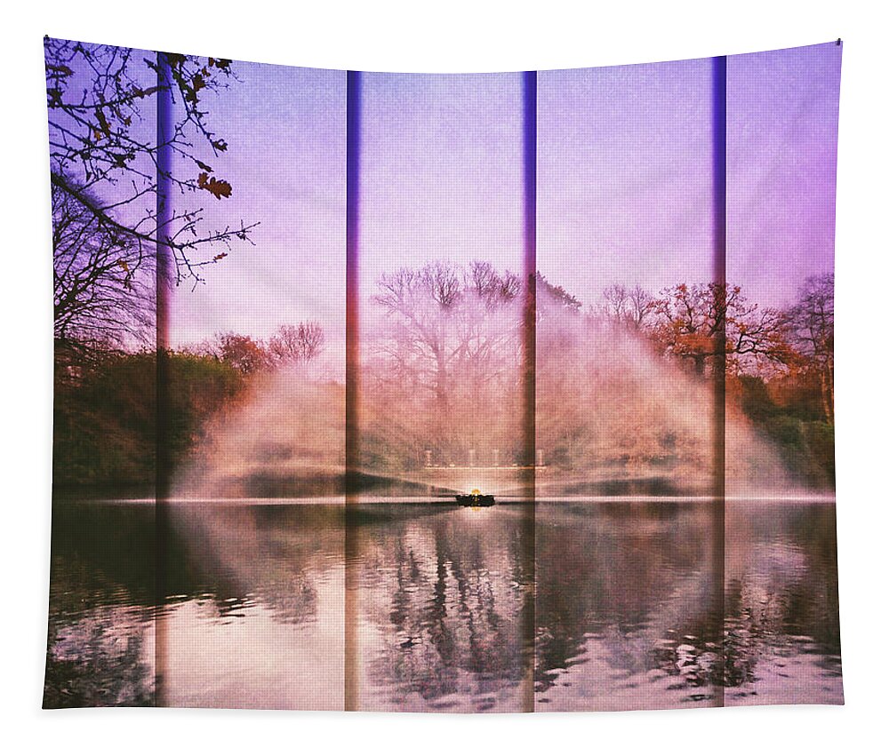 Water Fountain Tapestry featuring the digital art Five Panel Water Fountain by Jason Fink